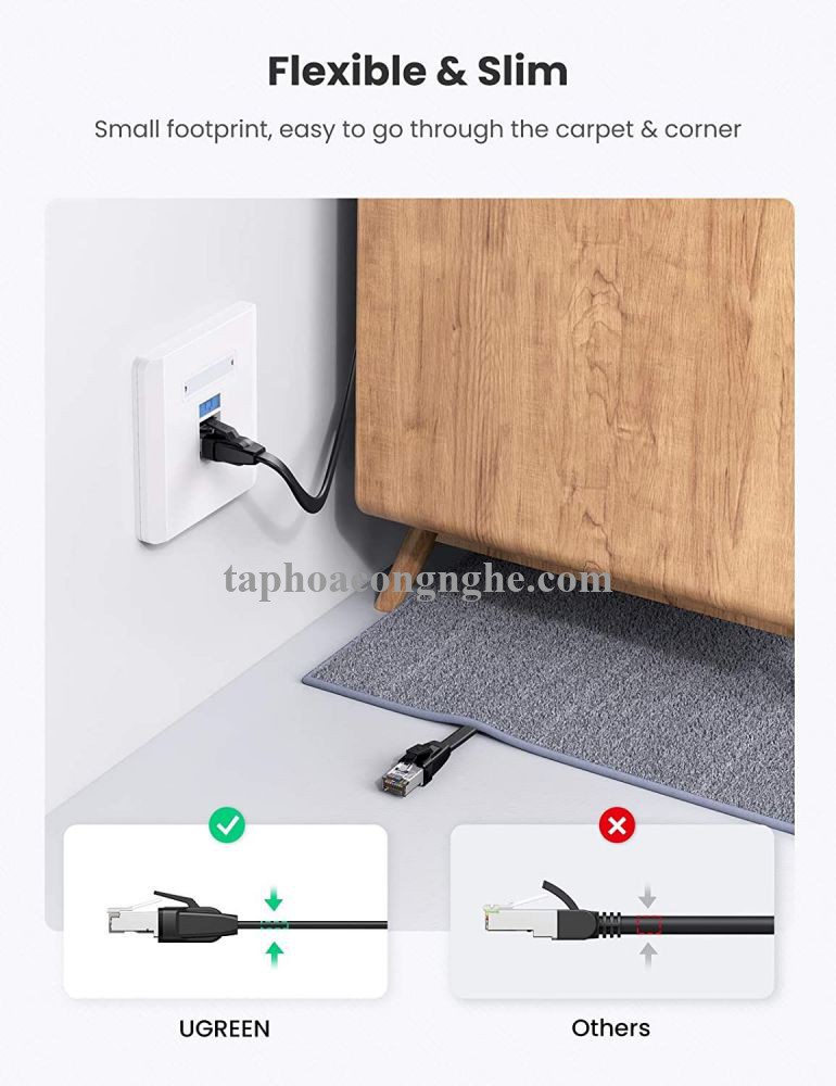 Ugreen 10983 5M CAT8 U-FTP 2000Mhz 30AWG cáp mạng màu đen NW134 30010983